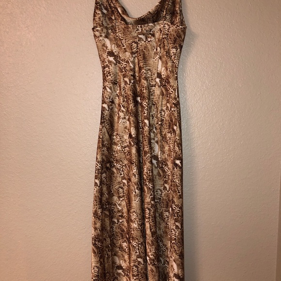 midi length satin snake skin dress - Picture 2 of 2